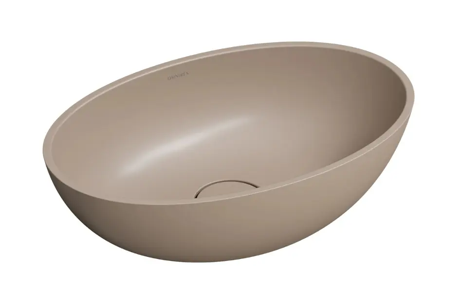 Levně OMNIRES Shell M+ - Umyvadlo na desku 50x32 cm, bez přepadu, bez otvoru pro baterii, matná béžová SHELL500UNDB