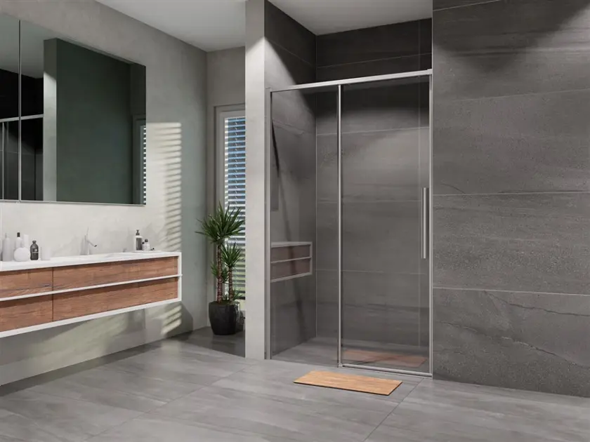 Lansanit - Sprchové dveře posuvné 100 cm, chrom/čiré sklo LAN03054ROZ1