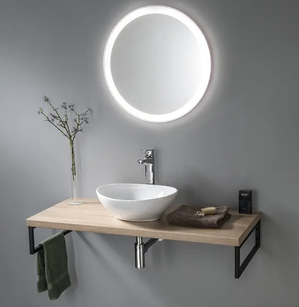 Aqualine Vega - Unterschrank für Waschbecken 52x45 cm, Platin-Eiche VG755