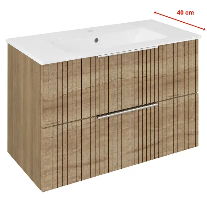 Levně Sapho Cirasa - Umyvadlová skříňka Strip 78x54x39 cm, 2x zásuvka, dub alabama CR792-2322