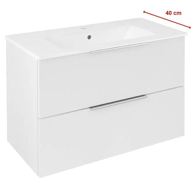 Sapho Cirasa - Ormarić za umivaonik 78x54x39 cm, 2 ladice, sjajno bijela CR792-3030