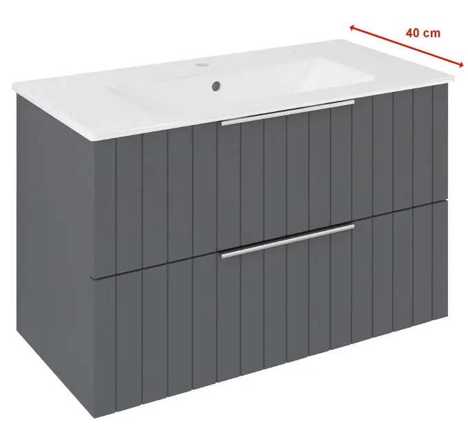 Levně Sapho Cirasa - Umyvadlová skříňka Strip 78x54x39 cm, 2x zásuvka, carina CR792-4141S