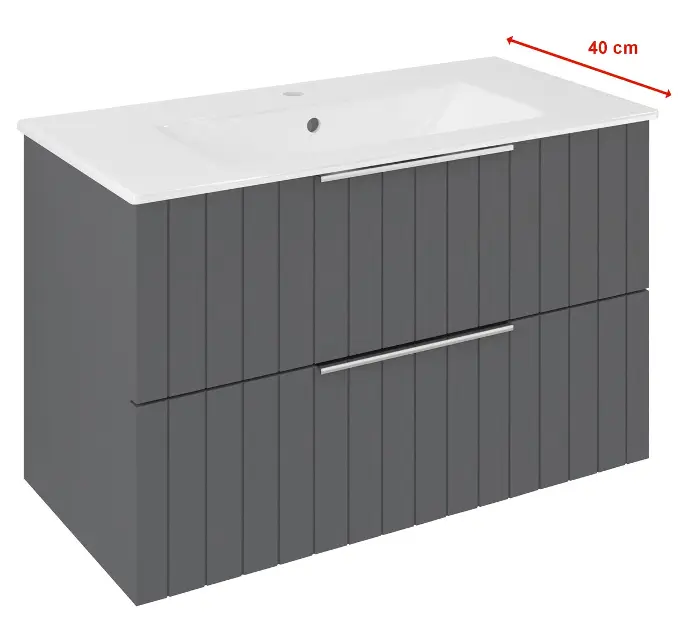 Sapho Cirasa - Ormarić za umivaonik Strip 78x54x39 cm, 2x ladica, carina CR792-4141S