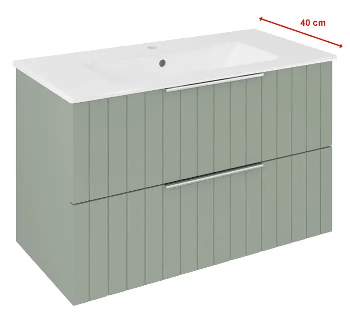Levně Sapho Cirasa - Umyvadlová skříňka Strip 78x54x39 cm, 2x zásuvka, verde CR792-4444S