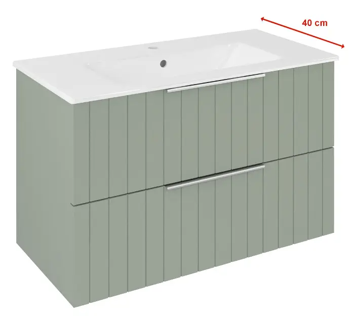 Sapho Cirasa - Ormarić za umivaonik Strip 78x54x39 cm, 2x ladica, zelena CR792-4444S