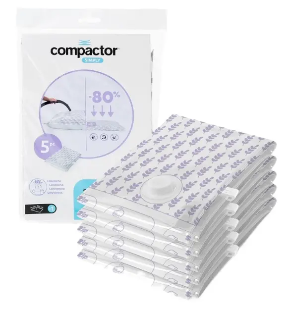 Compactor Compress - Súprava vákuových úložných vriec s vôňou Levanduľa, 100 l, 5 ks RAN11721