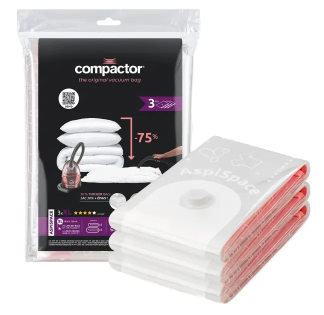Compactor Bag Aspispace - Súprava vákuových úložných vriec, 140 l, 3 ks RAN7488
