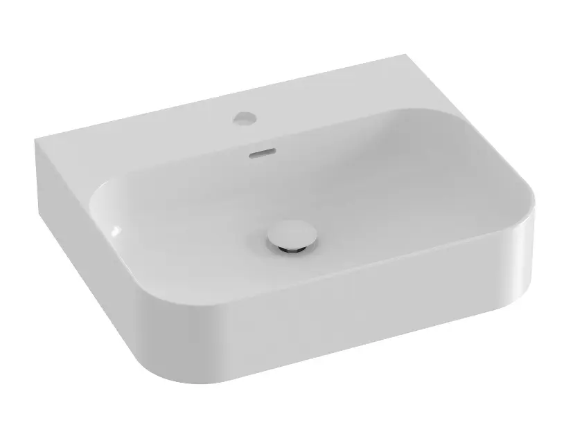 Ravak Ceramic - Umyvadlo 55x45 cm, s přepadem, otvor pro baterii, bílá XJX01155000