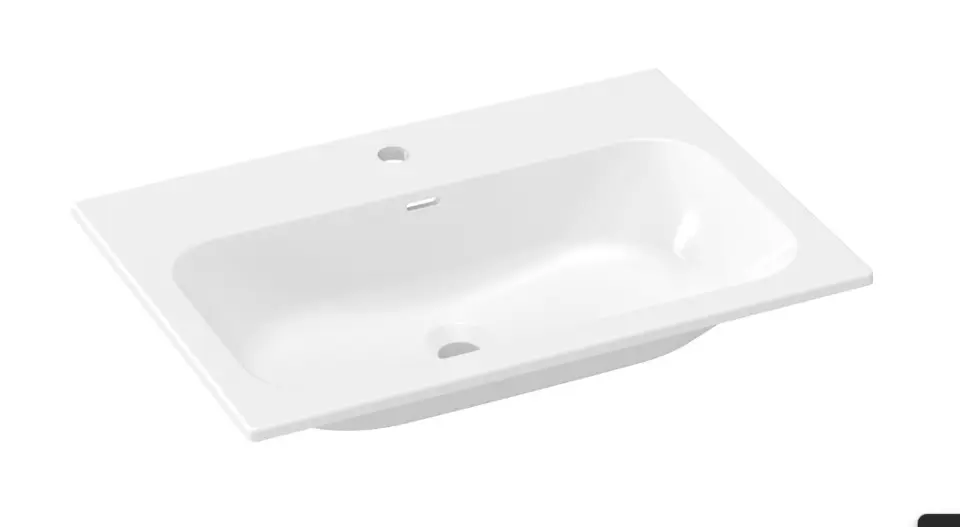 Ravak Chrome Slim - Umývadlo 71x49 cm, s prepadom, otvor na batériu, biela XJX01170002