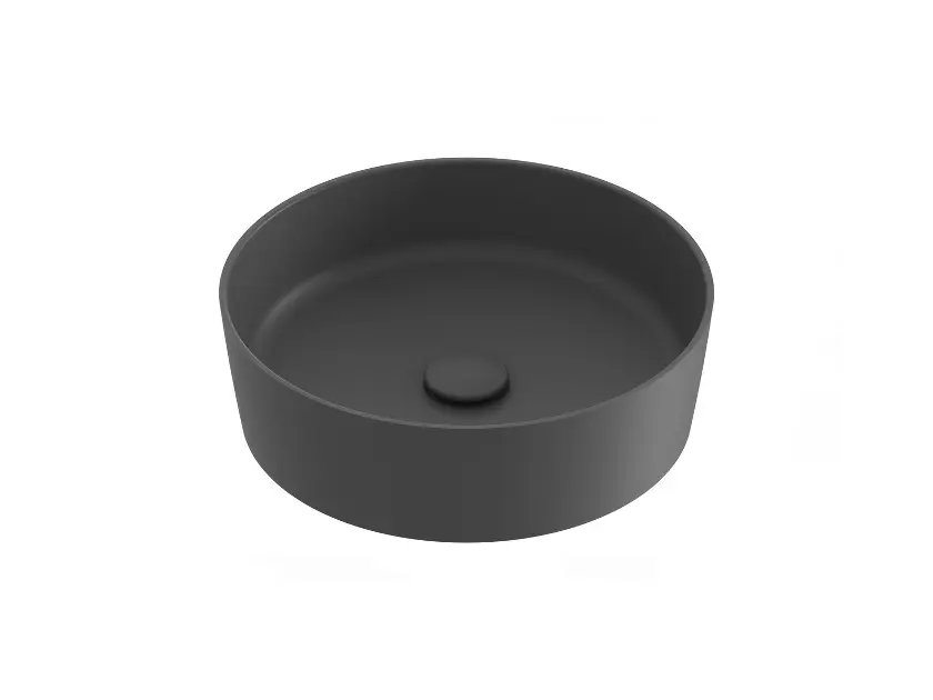 Ravak UNI - Umývadlo na dosku priemer 40 cm, bez prepadu, bez otvoru na batériu, antracit XJX03140001