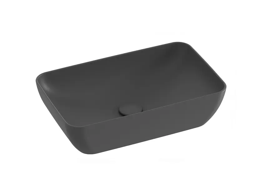 Levně Ravak UNI - Umyvadlo na desku 50x31 cm, bez přepadu, bez otvoru pro baterii, antracit XJX03150001