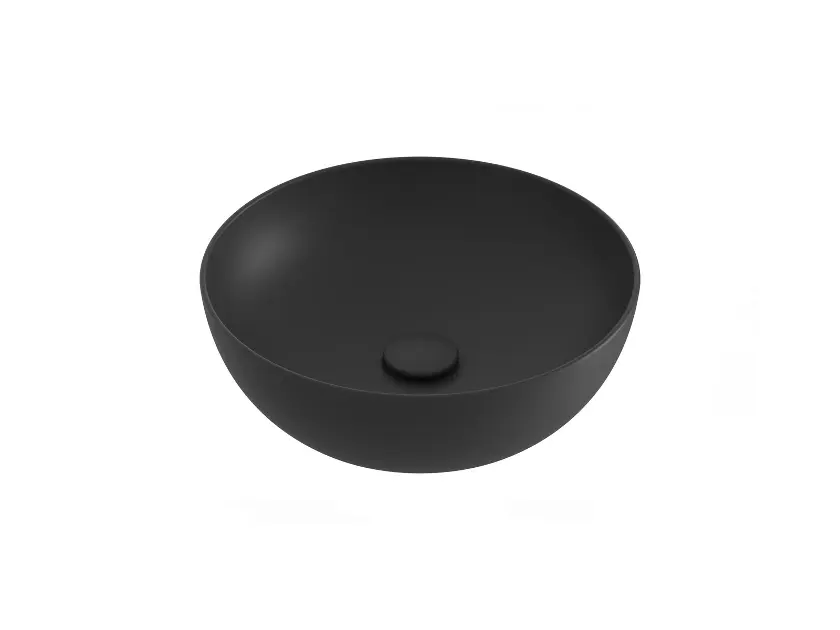 Levně Ravak UNI - Umyvadlo na desku průměr 40 cm, bez přepadu, bez otvoru pro baterii, matná černá XJX0D140000
