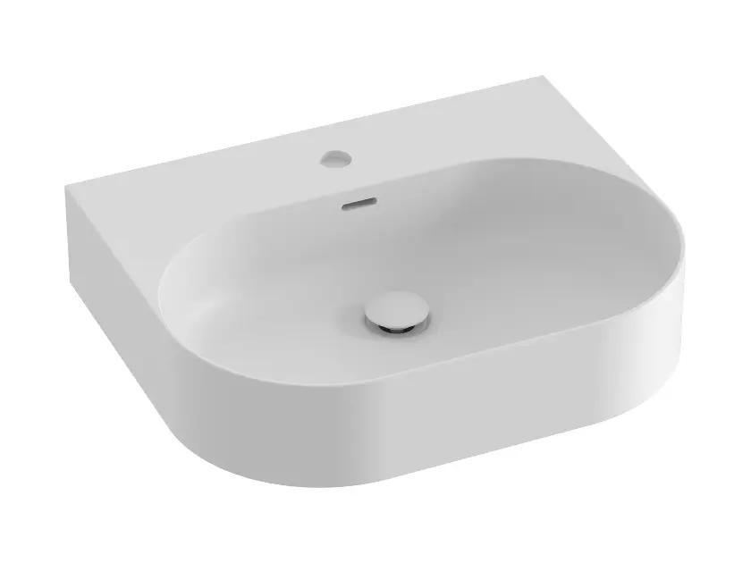 Ravak Ceramic - Waschbecken 55x45 cm, mit Überlauf, Hahnloch, mattweiß XJX0E155003