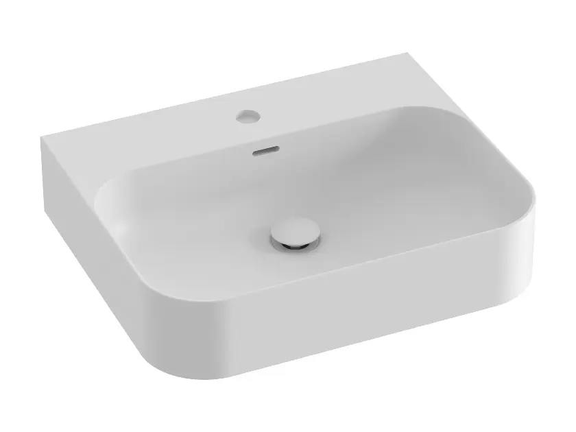 Ravak Ceramic - Waschbecken 55x45 cm, mit Überlauf, Hahnloch, mattweiß XJX0E155006