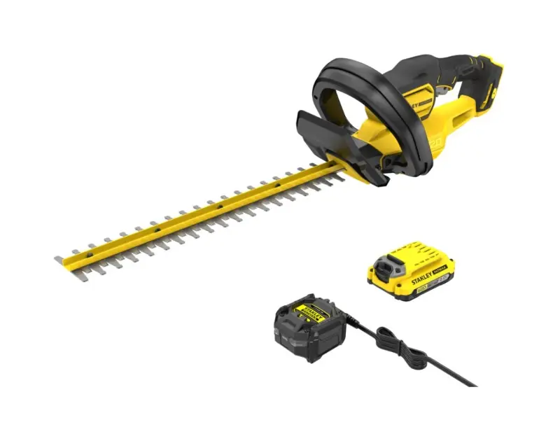 Stanley - Taille-haie sans fil 18V 50 cm, 1 batterie 2,0 Ah Li-Ion, chargeur SFMCHT650D1-QW