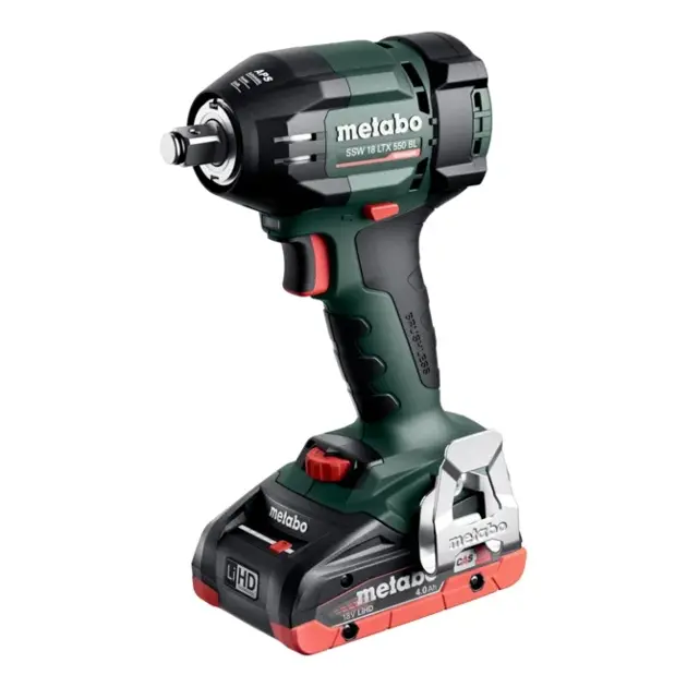 E-shop Metabo - 18V AKU rázový uťahovač SSW 18 LTX 550 BL, 2x aku 4,0 ah Li-Ion, nabíjačka 602404800
