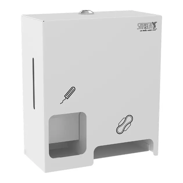 Sanela - Dispensador de artículos de higiene, blanco SLZN 86W