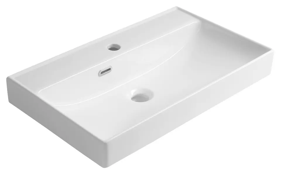 Levně Aqualine Parla - Umyvadlo 65x38 cm, s přepadem, otvor pro baterii, bílá 9965