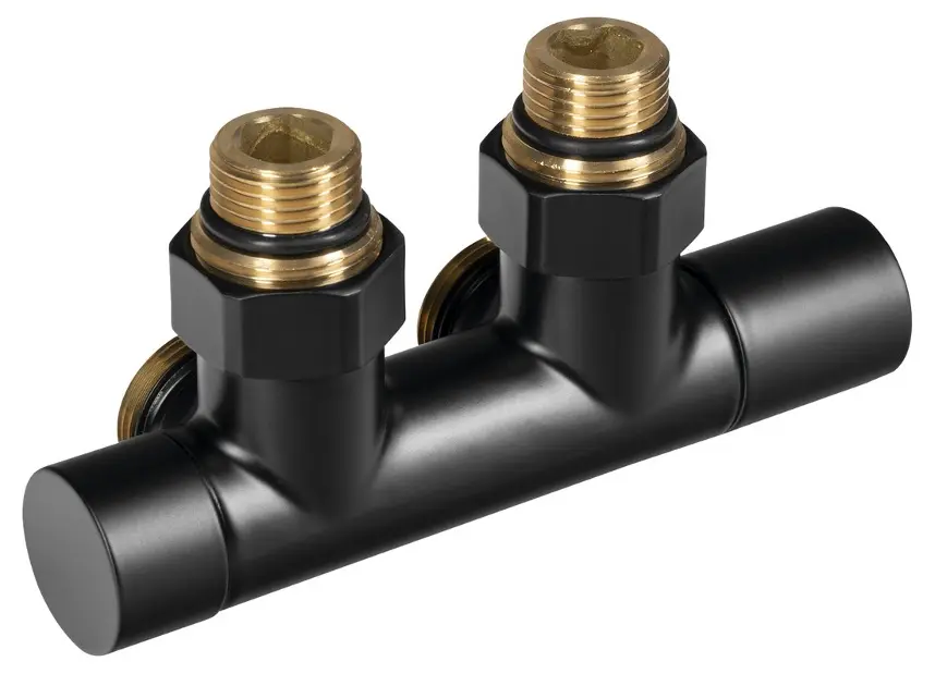 Aqualine R-START - Kit de raccordement pour robinets, raccordement central, noir mat SR230B