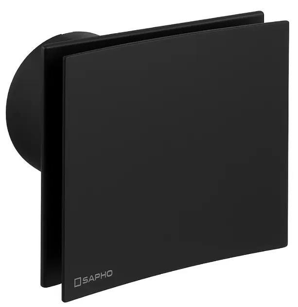Sapho Eira - Axiální ventilátor s časovačem, 15W, potrubí 100 mm, černá EI102B