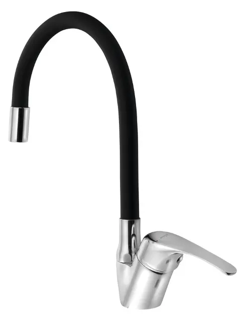 Aqualine Kasiopea - Dřezová baterie s flexibilním ramenem, chrom/matná černá 1107-65F