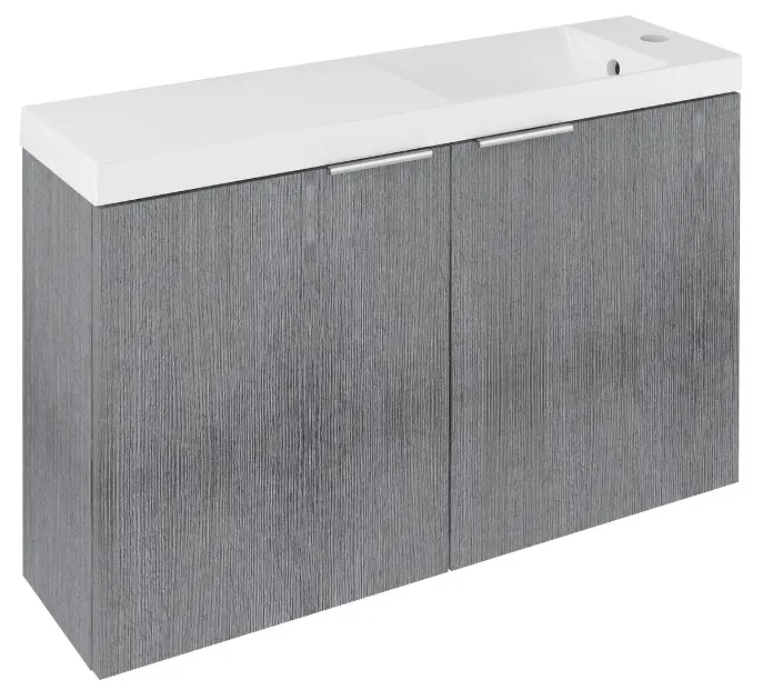 Sapho Latus - Ormarić za umivaonik X 79x50x22 cm, 2 vrata, srebrni hrast LT110-SET03