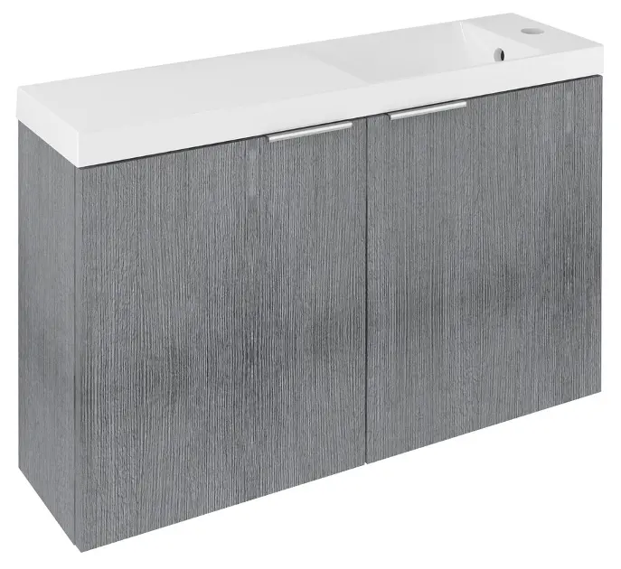 Levně Sapho Latus - Umyvadlová skříňka X 79x50x22 cm, 2x dvířka, dub stříbrný LT110-SET03