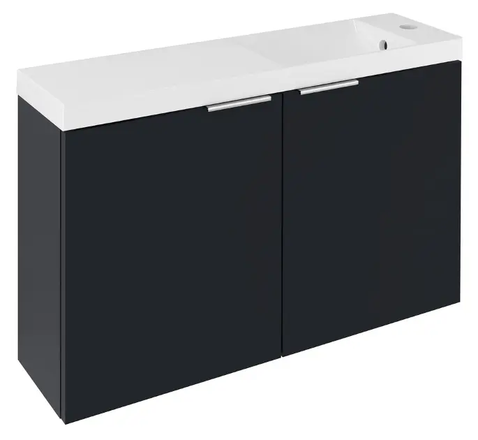 Levně Sapho Latus - Umyvadlová skříňka X 79x50x22 cm, 2x dvířka, matný antracit LT110-SET07
