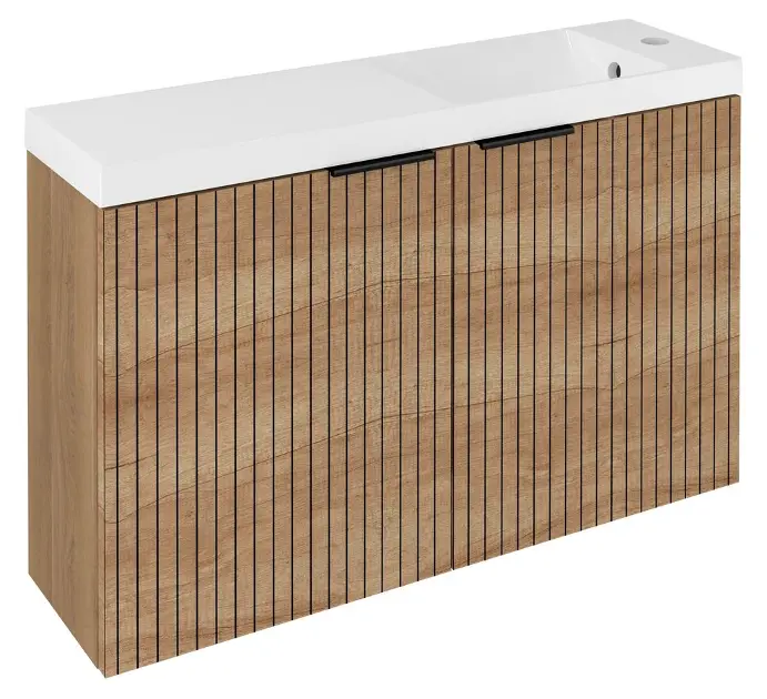 Levně Sapho Latus - Umyvadlová skříňka X Strip 79x50x22 cm, 2x dvířka, dub alabama LT110-SET08