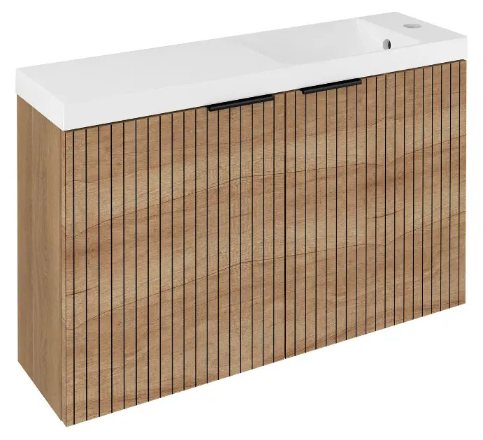 Sapho Latus - Ormarić za umivaonik X Strip 79x50x22 cm, 2 vrata, hrast Alabama LT110-SET08