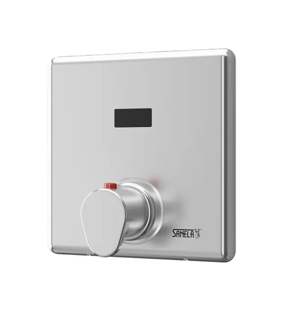Sanela - Automatické ovládanie sprchy, s elektronikou ALS, s termostatom, 6 V, Bluetooth, nerezová SLS 02TAB