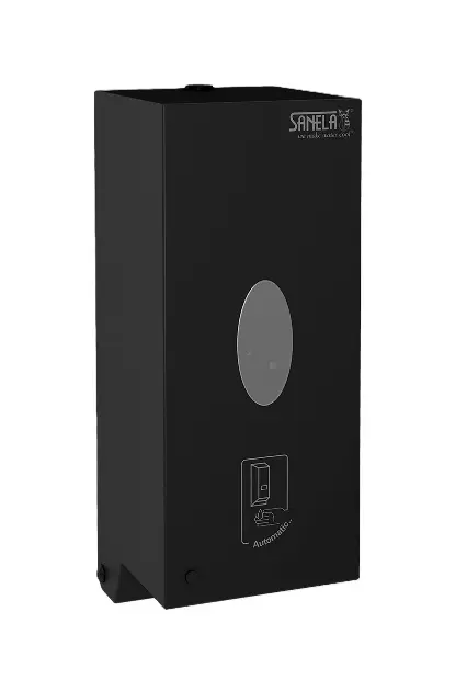 Sanela - Dávkovač mydla/dezinfekcie, 850 ml, matná čierna SLZN 71EV