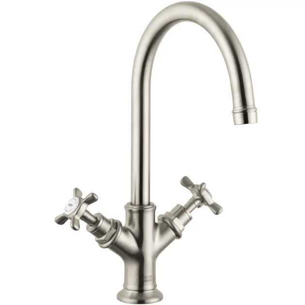 Axor Montreux - Grifo bimando de lavabo, níquel cepillado 16502820