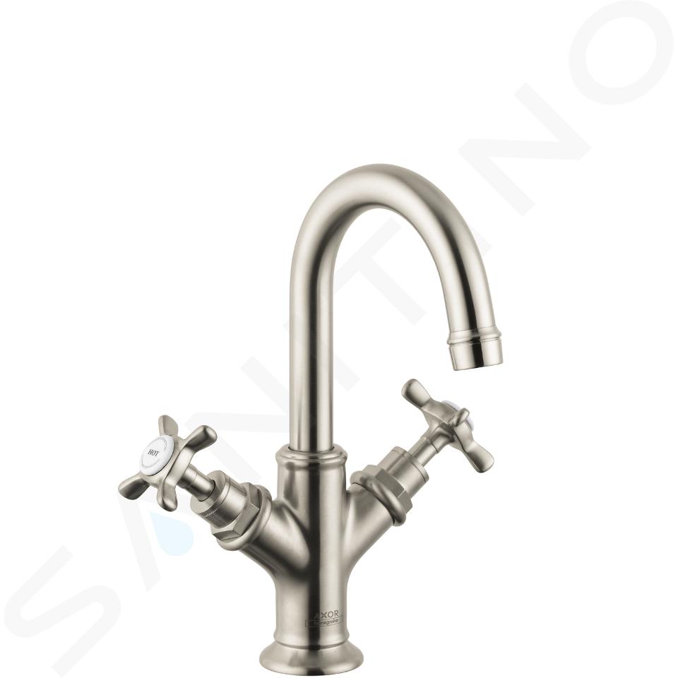 Axor Montreux - Rubinetto con due rubinetti per lavabo, nichel spazzolato 16505820