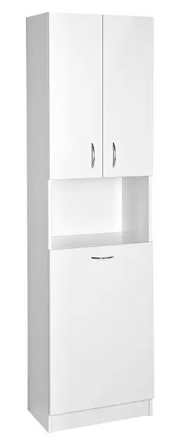 Aqualine - Skrinka s košom 50x180x30 cm, biela mat SIME510IIJ2