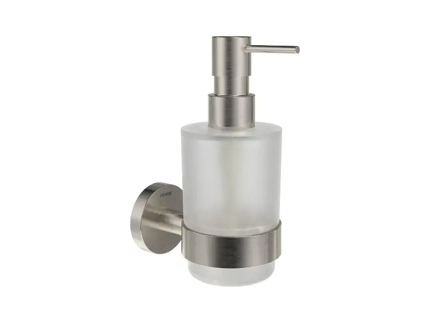 Ravak Kona - Distributeur de savon avec support, verre/acier inoxydable brossé X07P1297