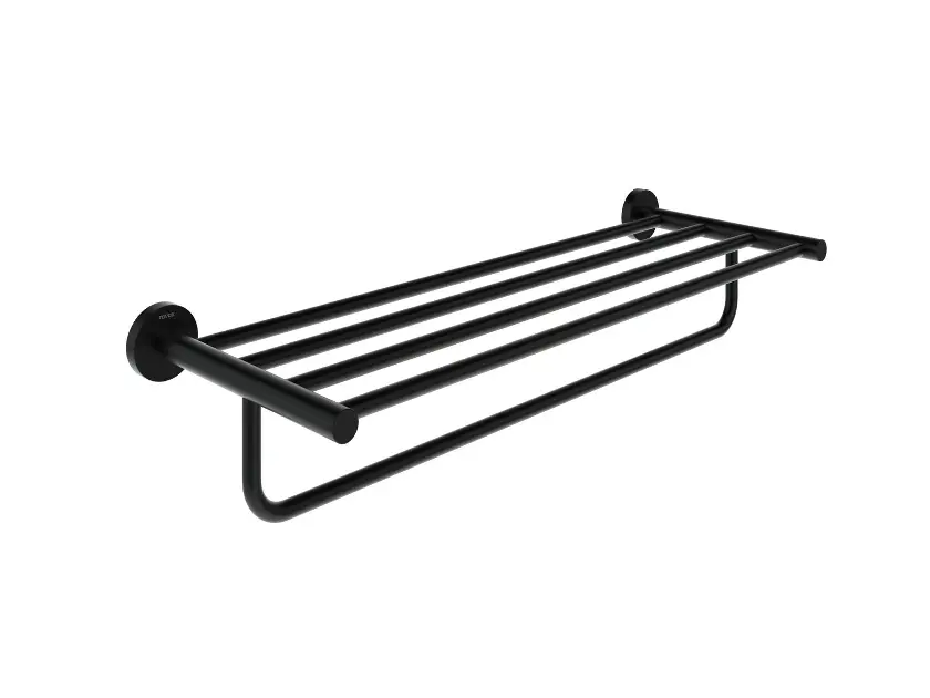 Ravak Kona - Suport prosop cu poliță, lungime 60 cm, negru mat X07P1305