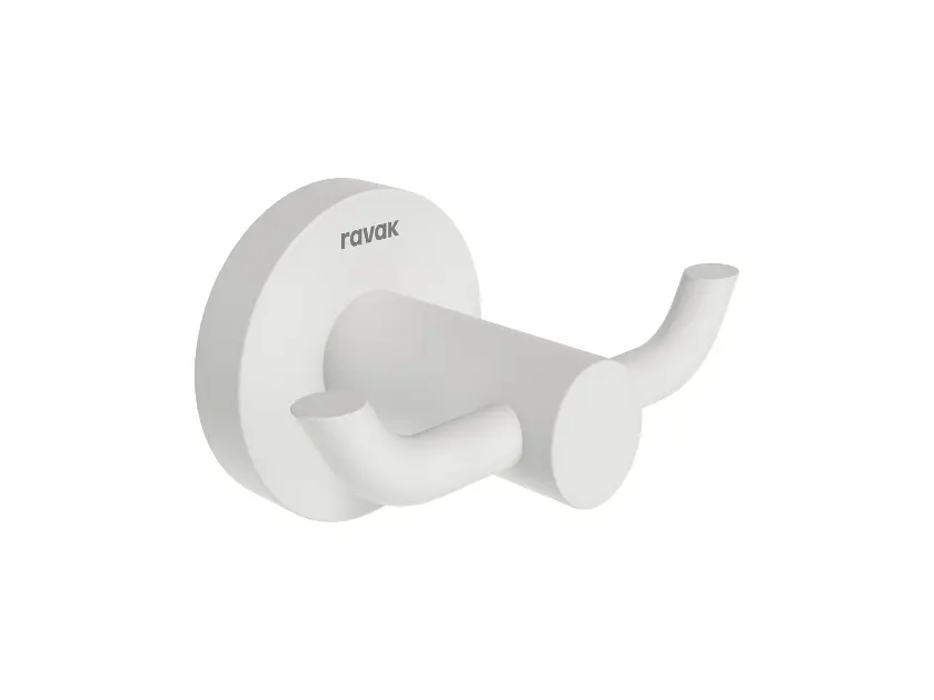 Ravak Kona - Cârlig dublu, alb mat X07P1313