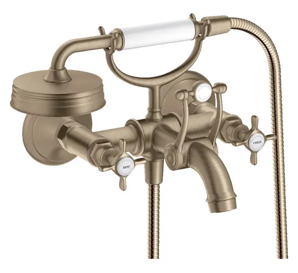 Axor Montreux - Badarmatur mit zwei Wasserhähnen, gebürstetes Nickel 16540820