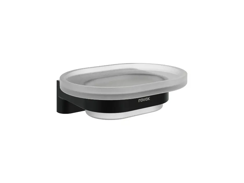 Levně Ravak Chrome - Mýdlenka s držákem, sklo/matná černá X07P1375