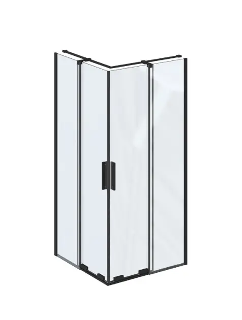 Ravak Roll - Duschkabine 80x80 cm, schwarz/Klarglas X14V40300Z1