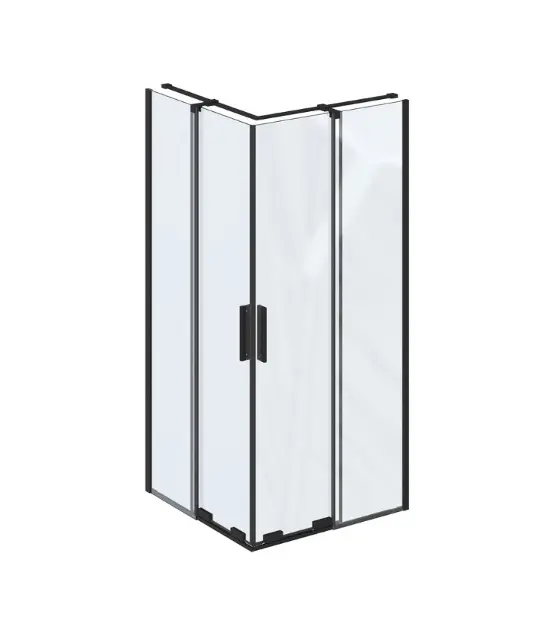 Ravak Roll - Duschkabine 90x90 cm, schwarz/Klarglas X14V70300Z1