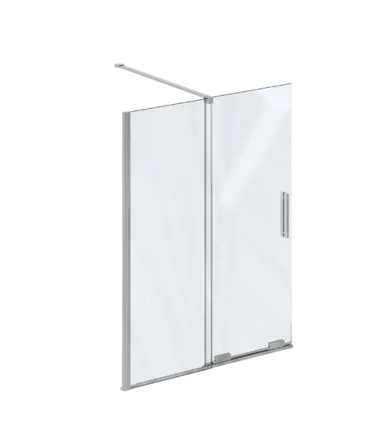 Ravak Roll - Mampara para bañera de 100x150 cm, cromo/cristal transparente X786A0C00Z1
