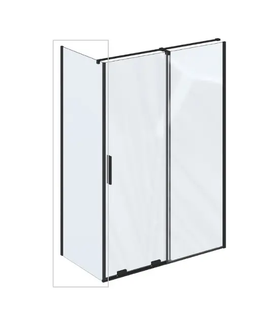 Ravak Roll - Douchewand, 80x195 cm, zwart/helder glas X90V40300Z1