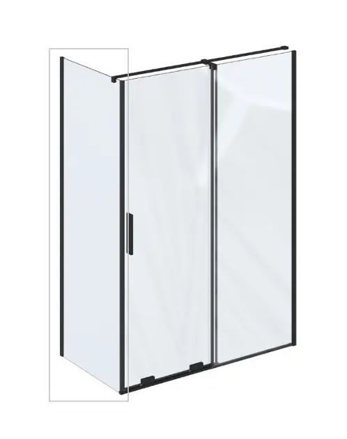 Ravak Roll - Douchewand, 90x195 cm, zwart/helder glas X90V70300Z1