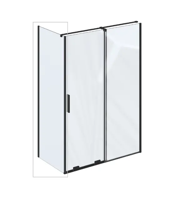 Ravak Roll - Douchewand, 100x195 cm, zwart/helder glas X90VA0300Z1
