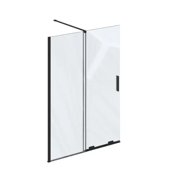 Ravak Roll - Douchewand Walk-In, 100x195 cm, zwart/helder glas X9WVA0300Z1