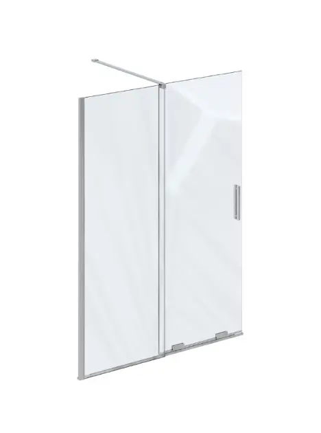 Ravak Roll - Mampara de ducha Walk-In de 120x195 cm, cromo/cristal transparente X9WVG0C00Z1