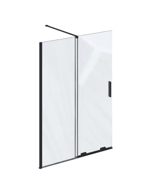 Levně Ravak Roll - Sprchová stěna Walk-In 140x195 cm, černá/čiré sklo X9WVM0300Z1