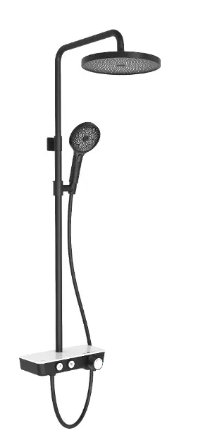 kielle - Sprchový set s termostatom, 26 cm, 3 prúdy, čierna/biela 20602004IIJ4